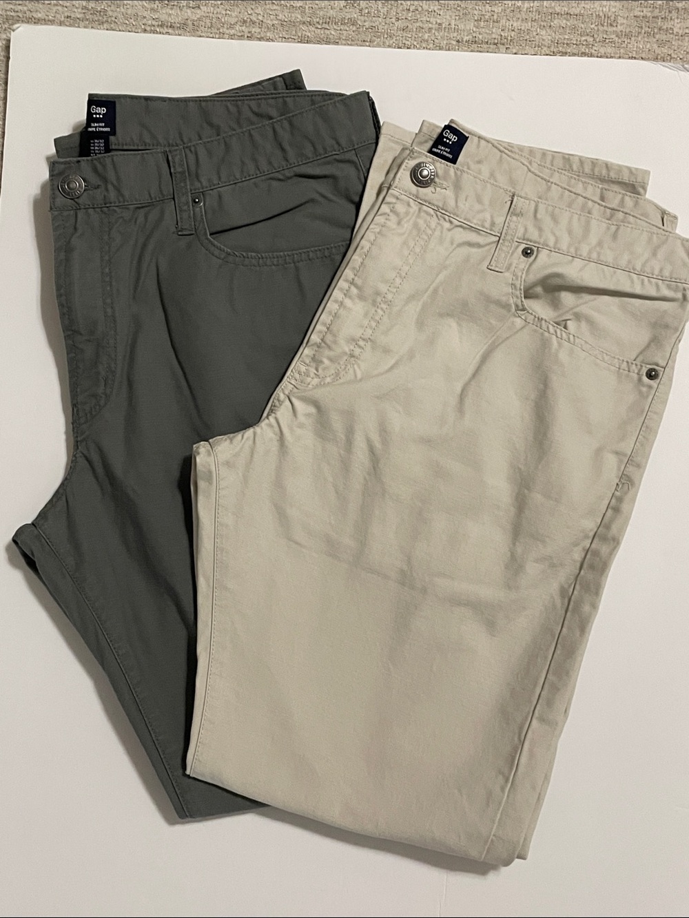 Gap Mens Slim Chino 2 Pack 36x32 NWOT Gray Bone - Picture 6 of 15